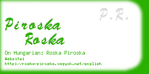 piroska roska business card